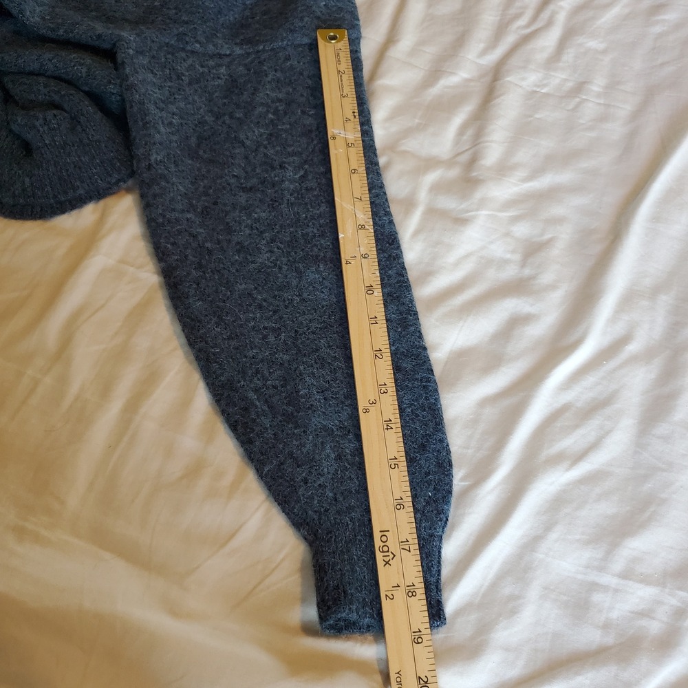 San Antonio Baby Alpaca Sweater Blue Crew Neck Knit Pullover Made in Peru - Picture 4 of 8